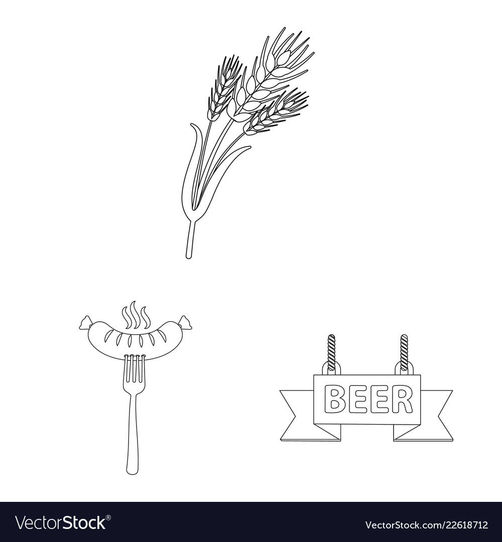 Isolated object of pub and bar symbol collection vector image Isolated object of pub and bar symbol collection