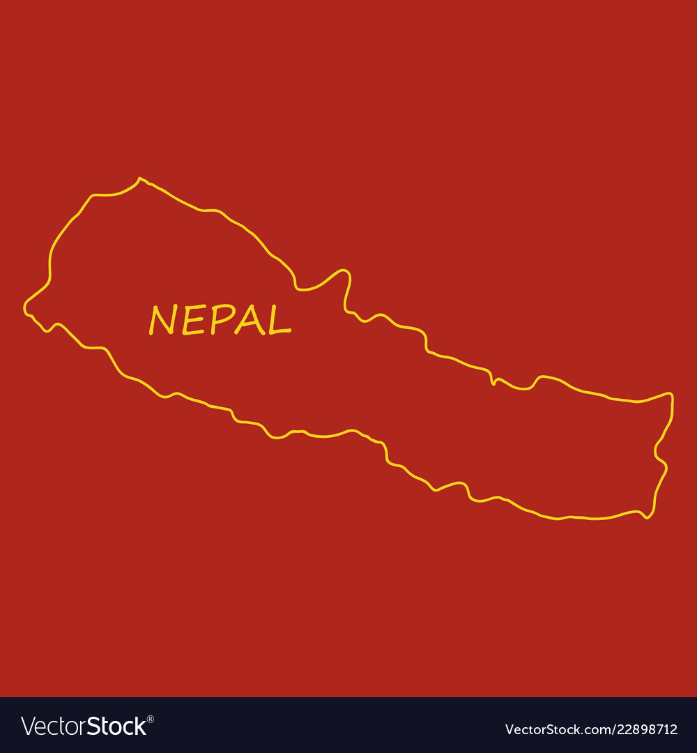 Nepal map with shadow effect