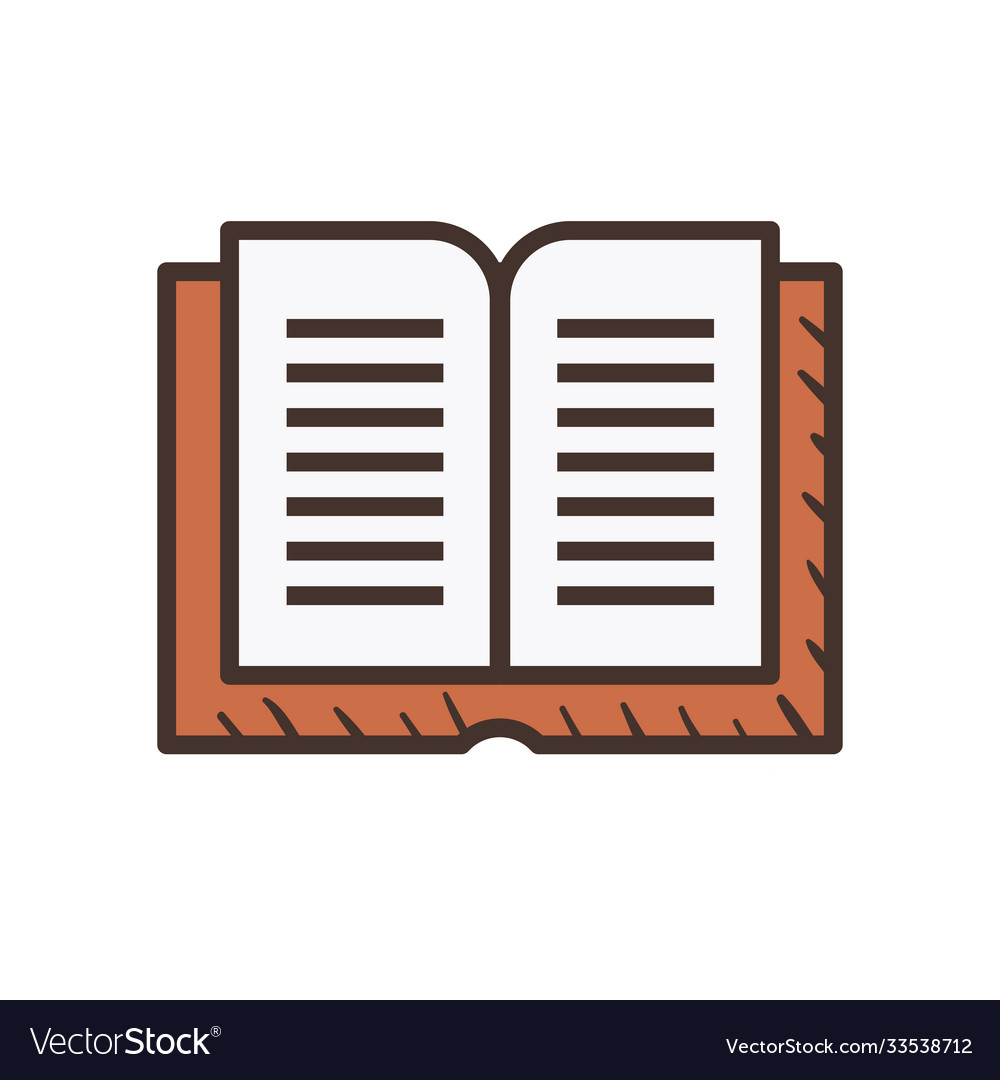 Open book line and fill style icon design