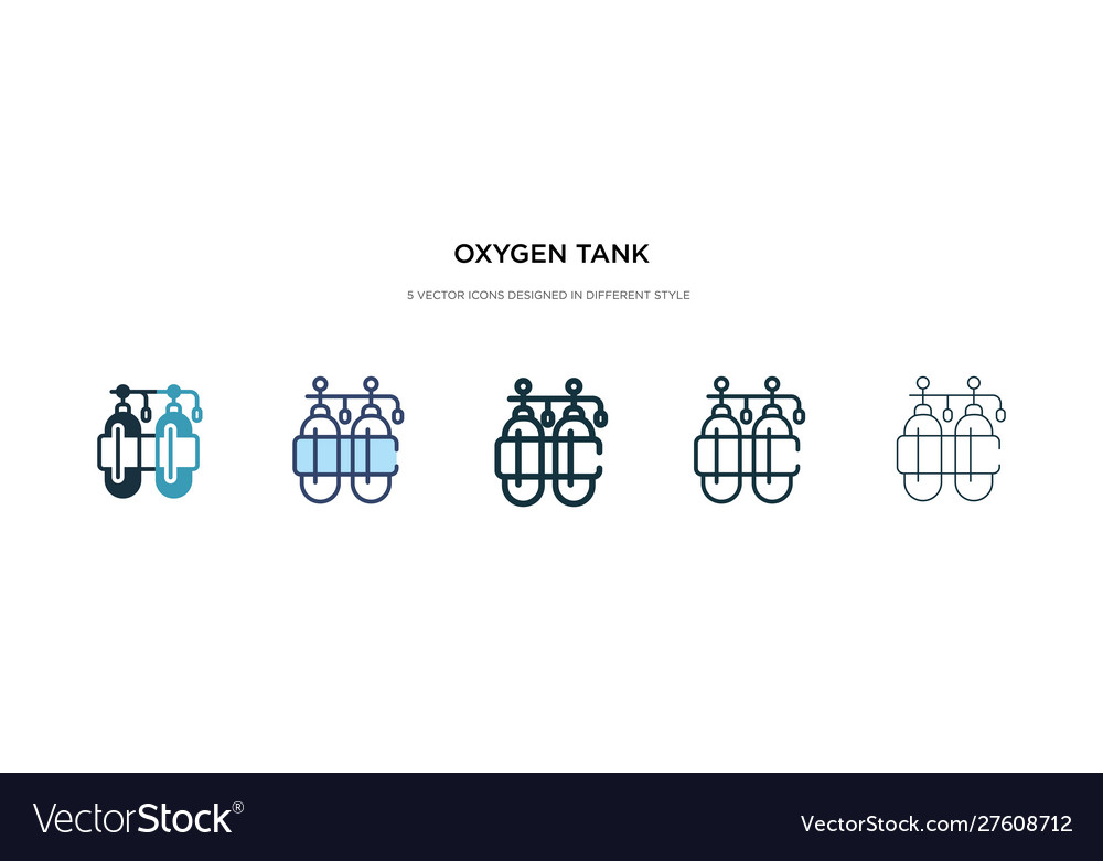 Oxygen tank icon in different style two colored vector image Oxygen tank icon in different style two colored