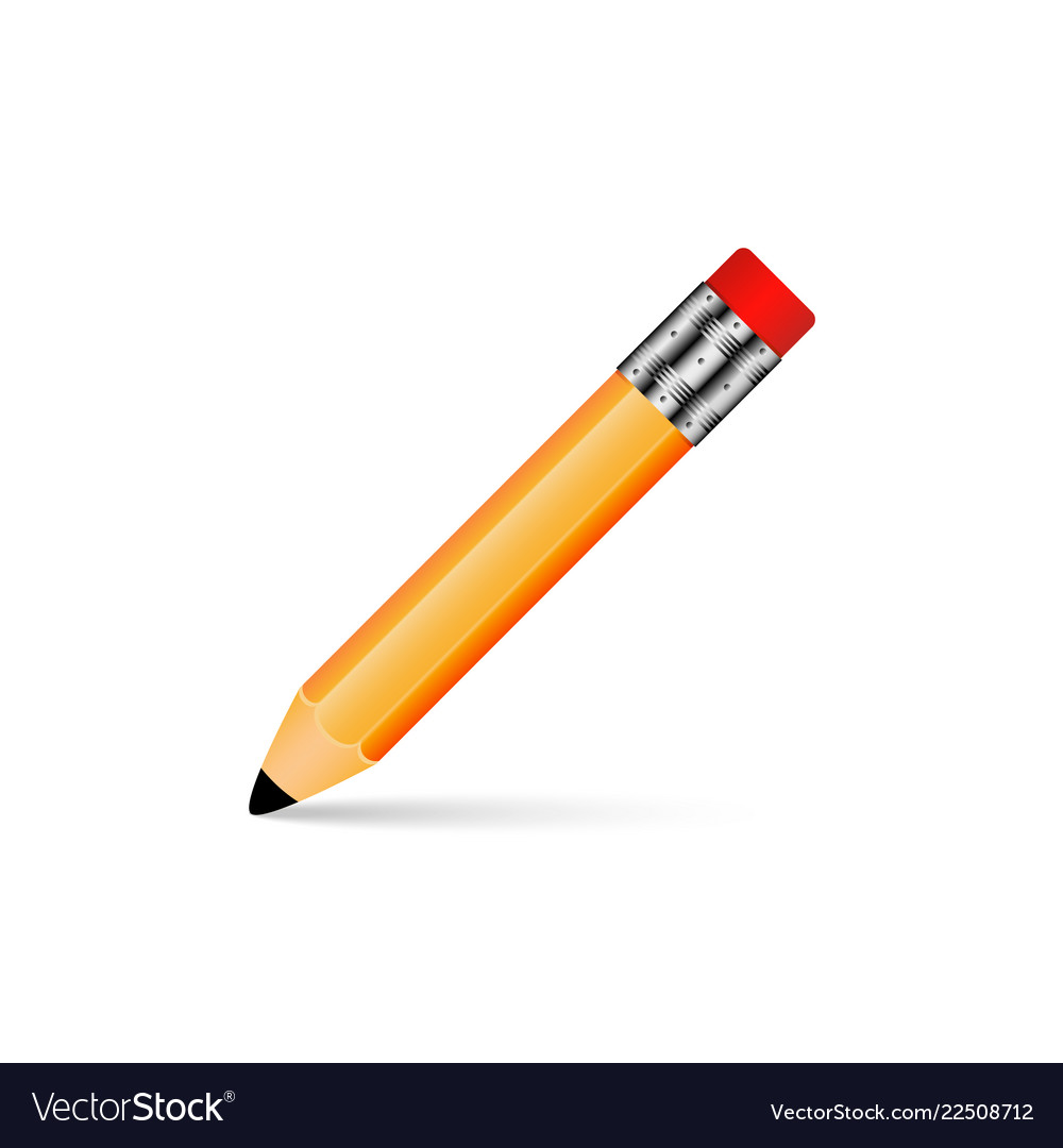 Pencil with shadow on a white background eps 10