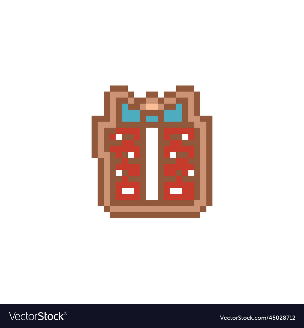 Pixel art gingerbread cookie gift design