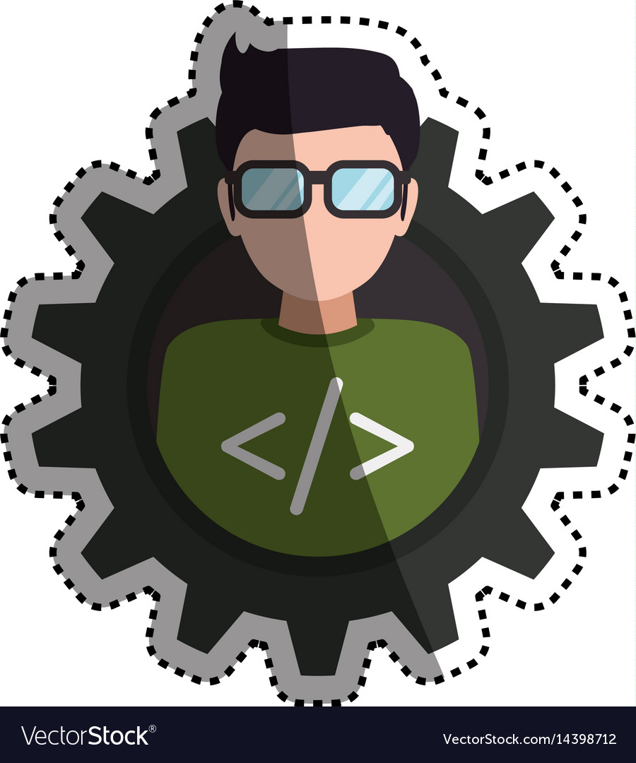 Programmer man faceless glasses