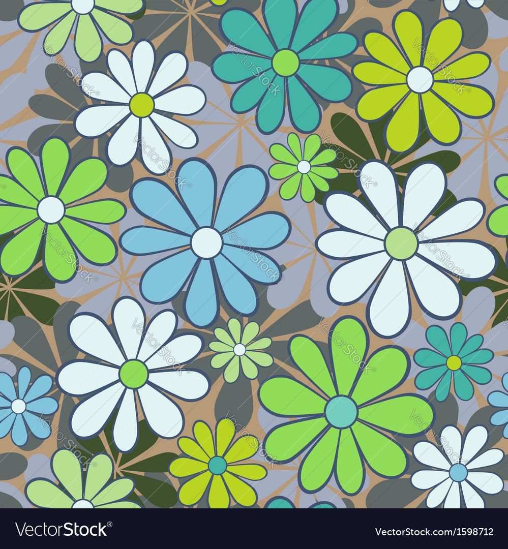 Seamless pattern with chamomiles
