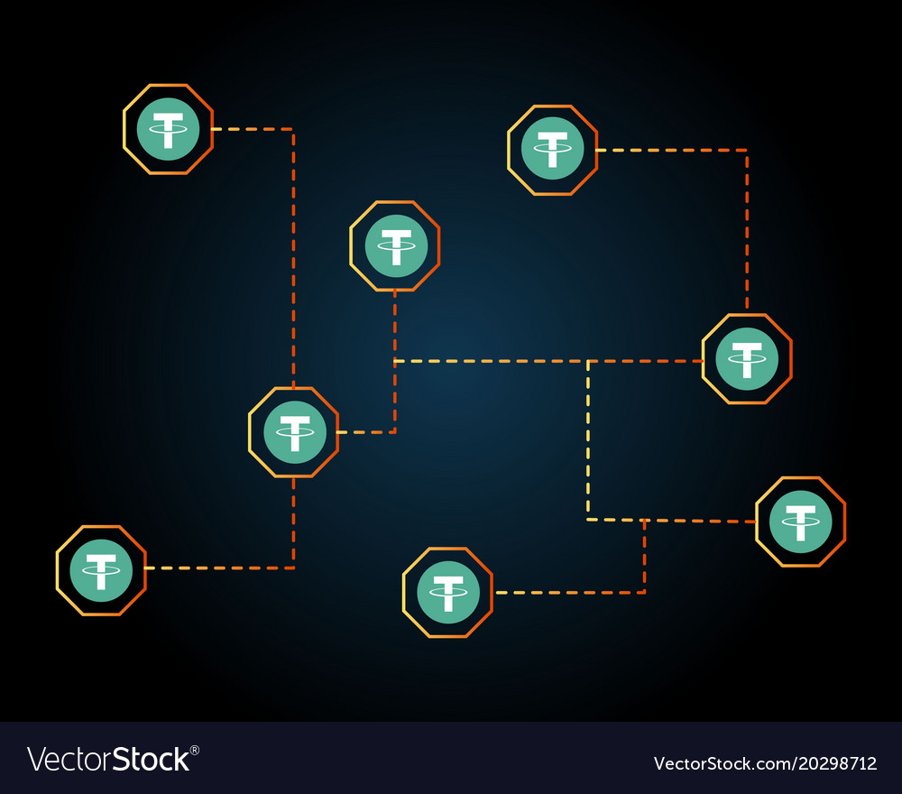 Tether cryptocurrency network background style