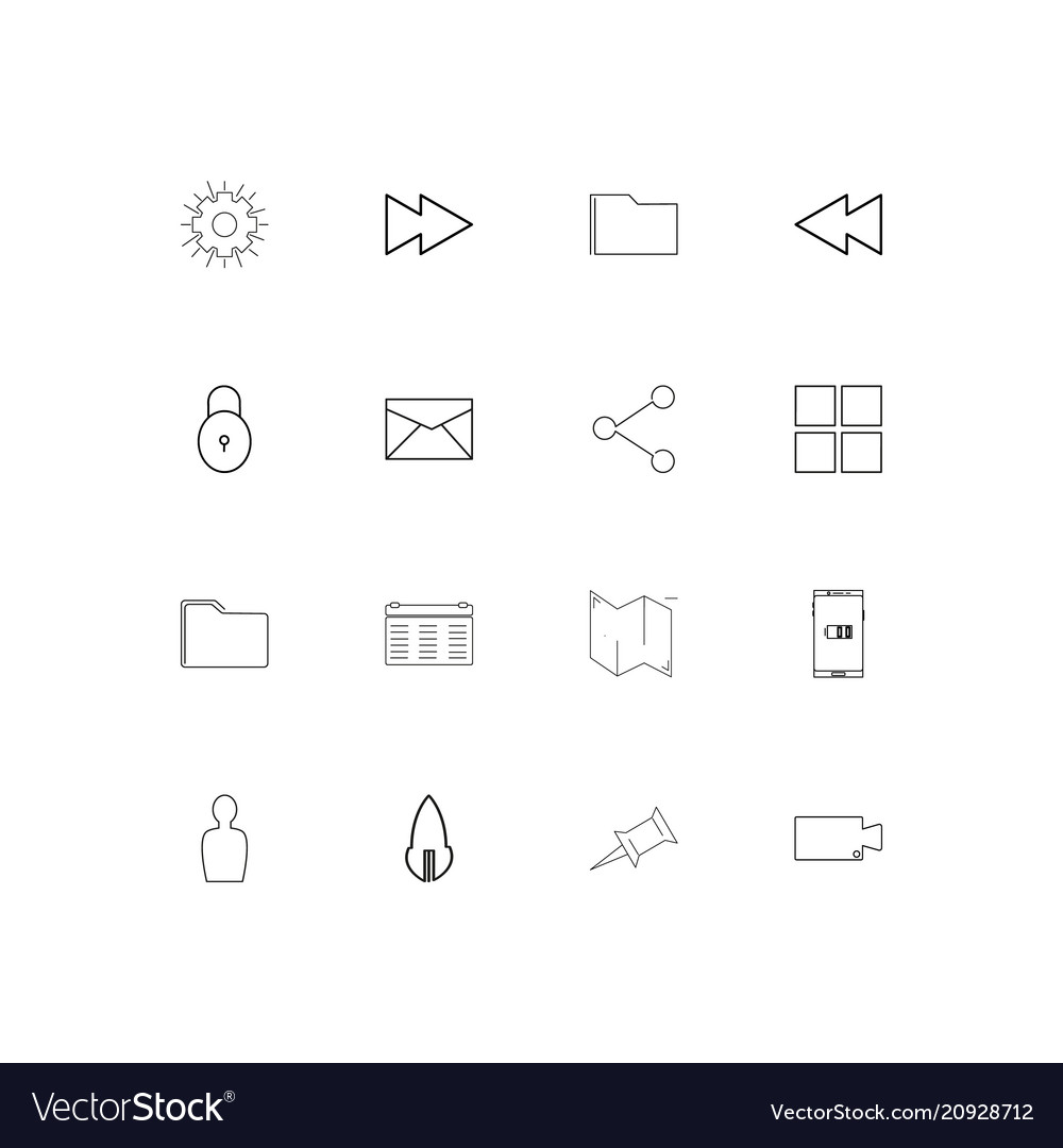 User interface linear thin icons set outlined