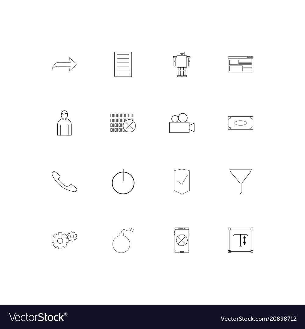 Web linear thin icons set outlined simple