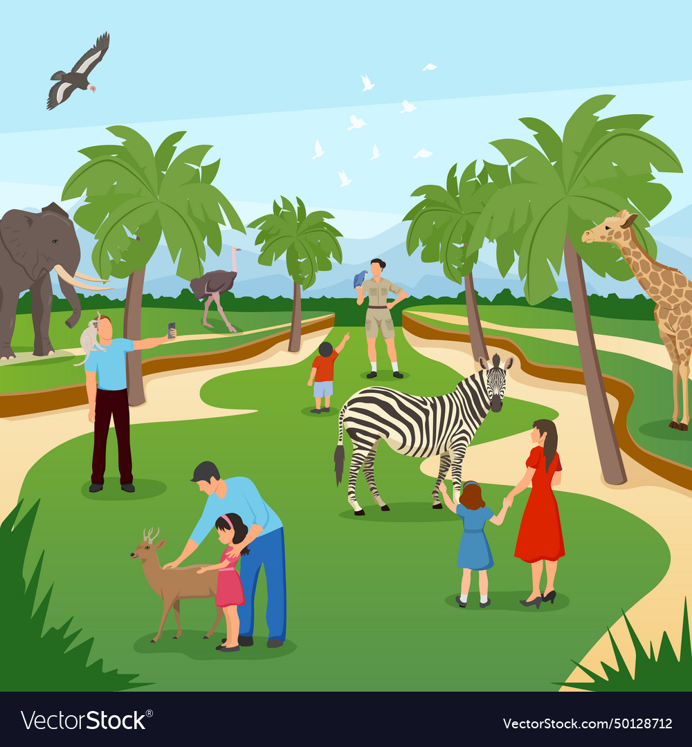 Zoo cartoon background Royalty Free Vector Image