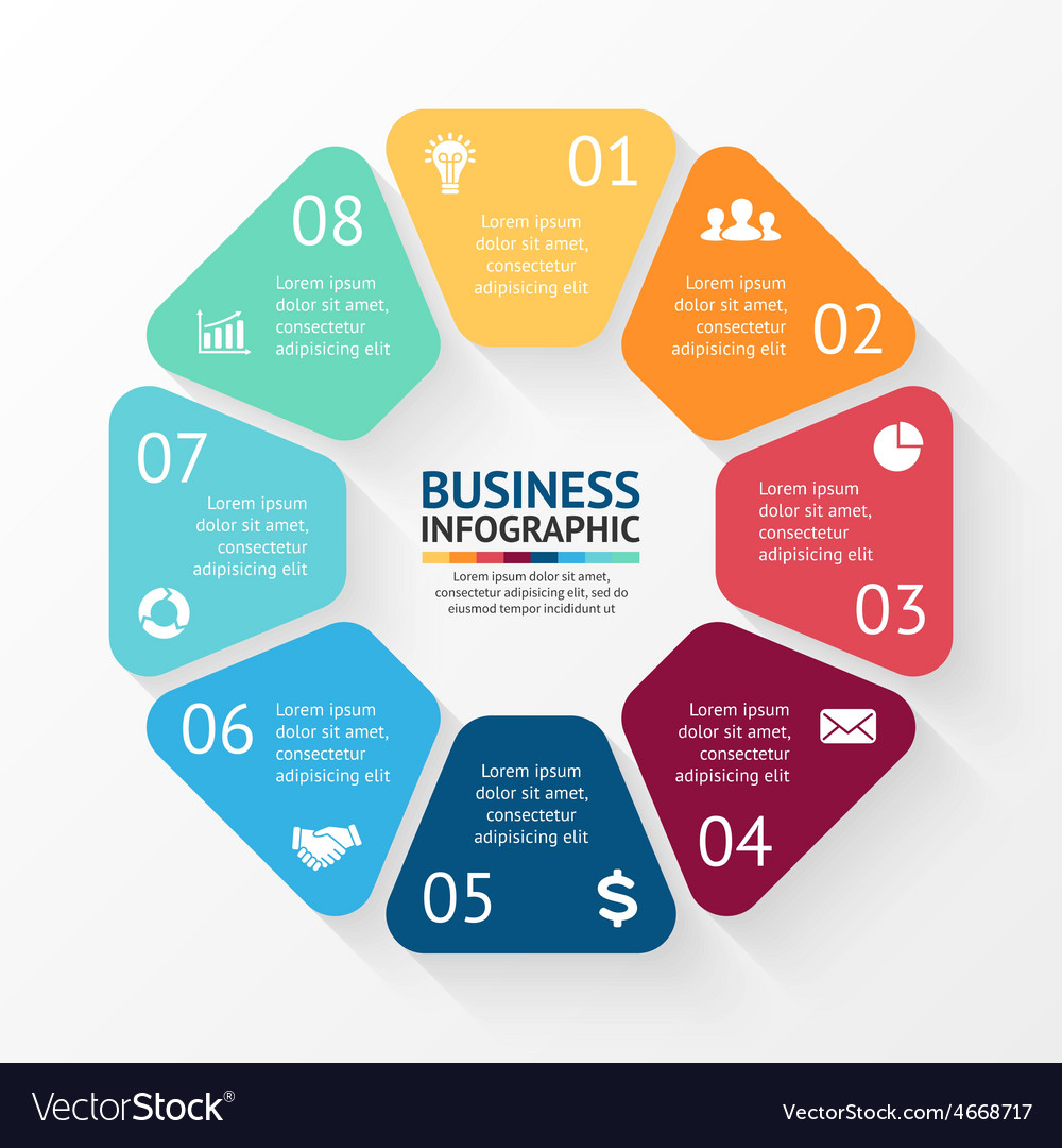 Circle infographic template for cycle Royalty Free Vector