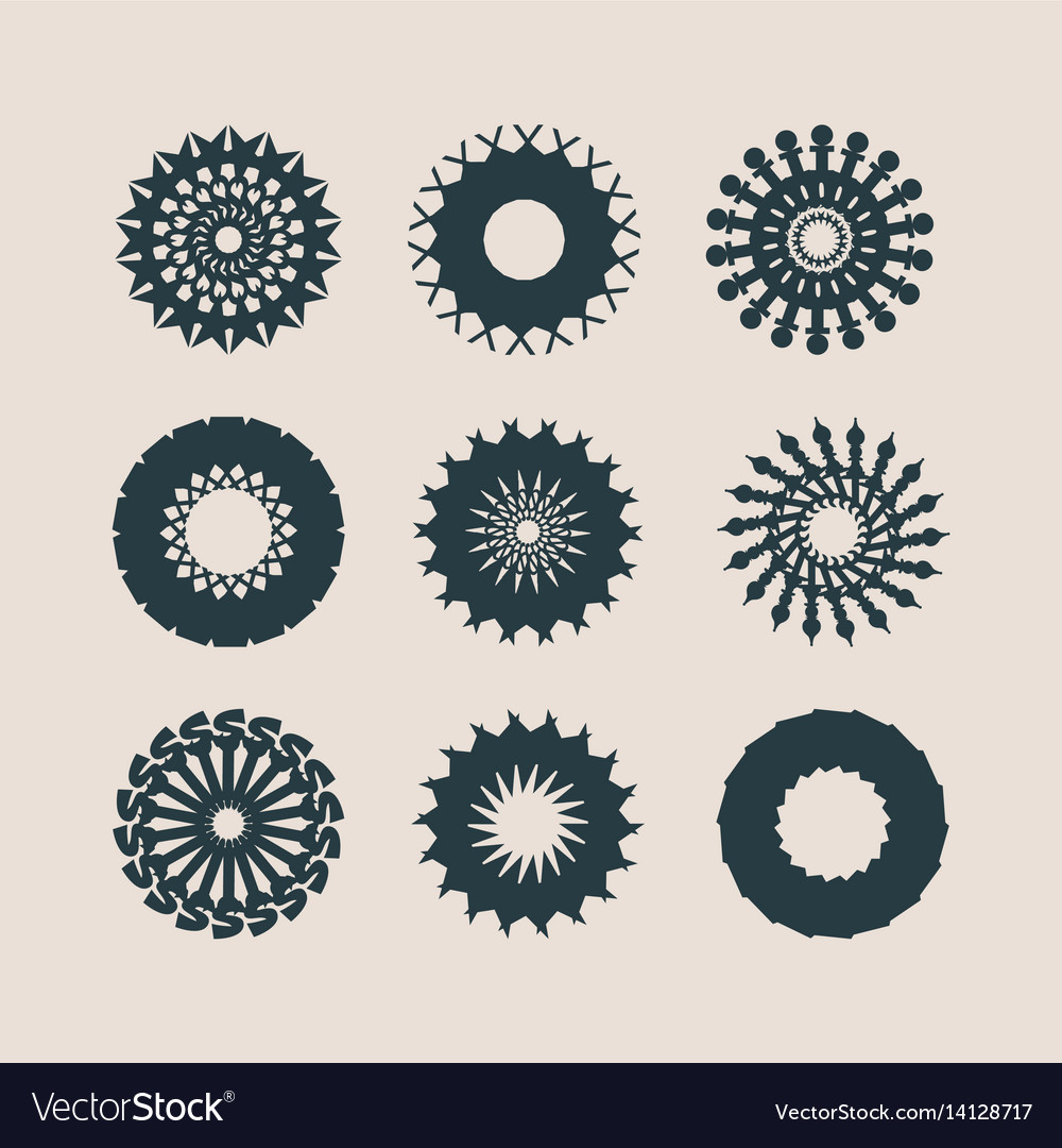 Decorative design elements patterns set
