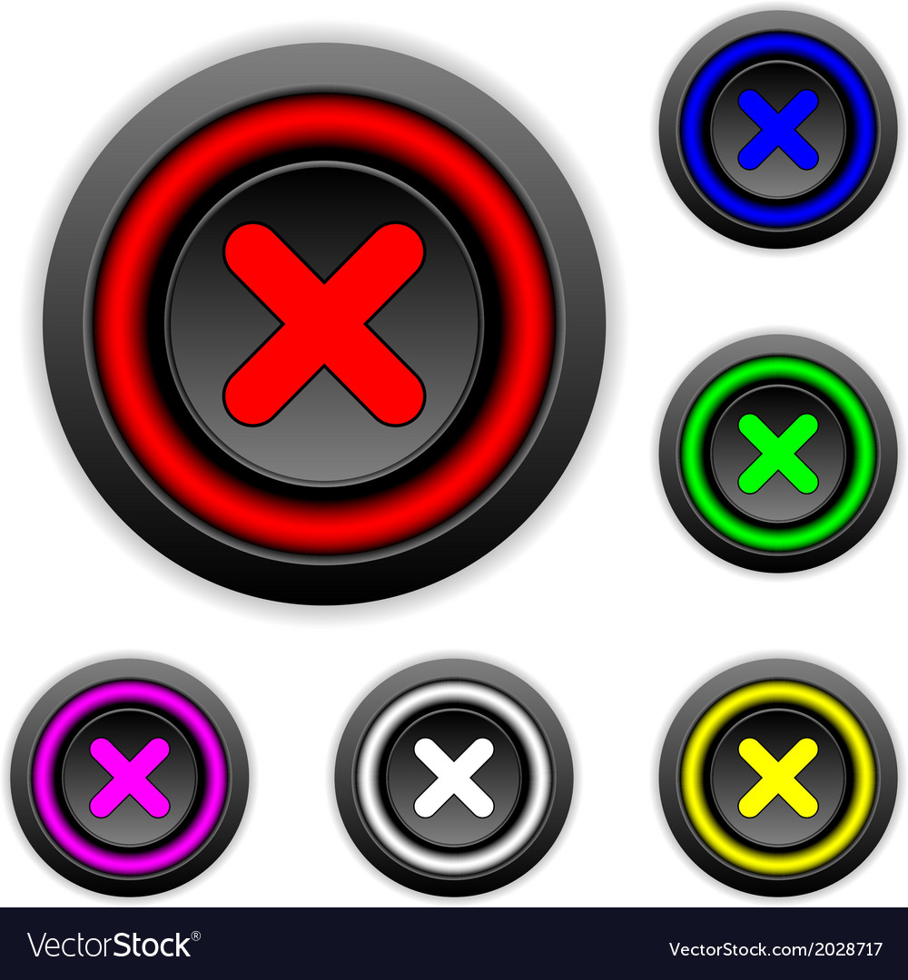 Delete sign buttons set