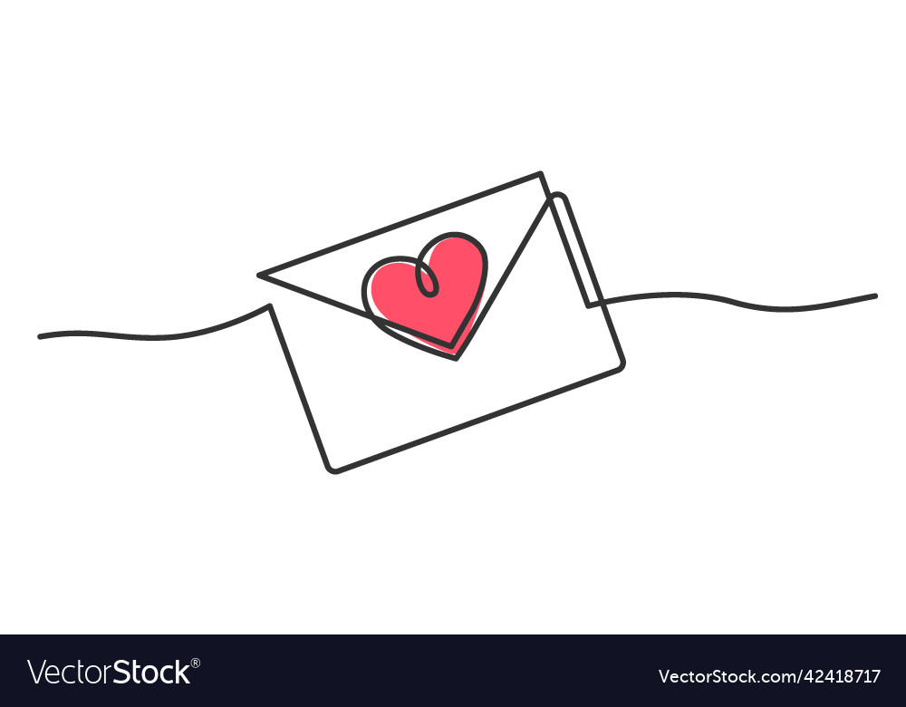 Envelope red heart Royalty Free Vector Image - VectorStock