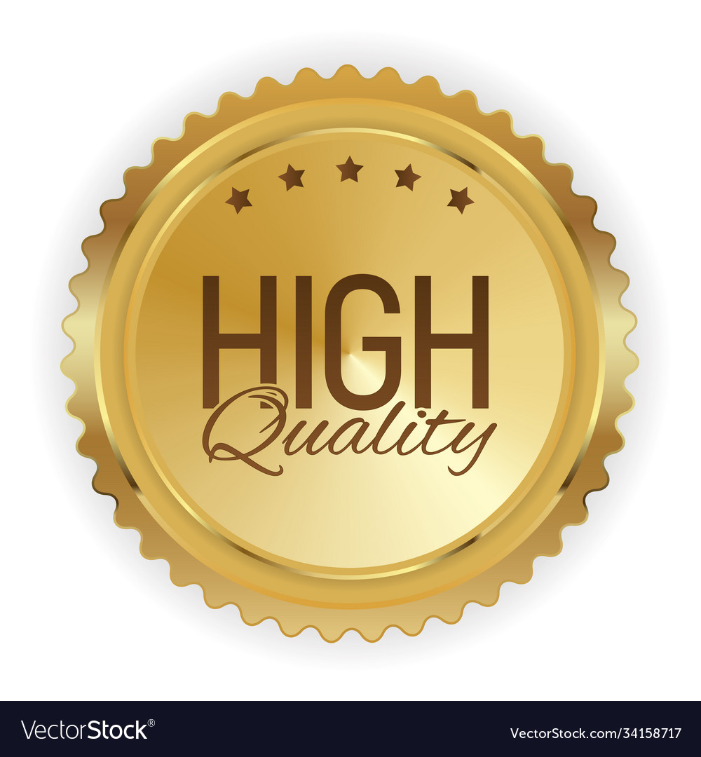 High quality golden label sign Royalty Free Vector Image