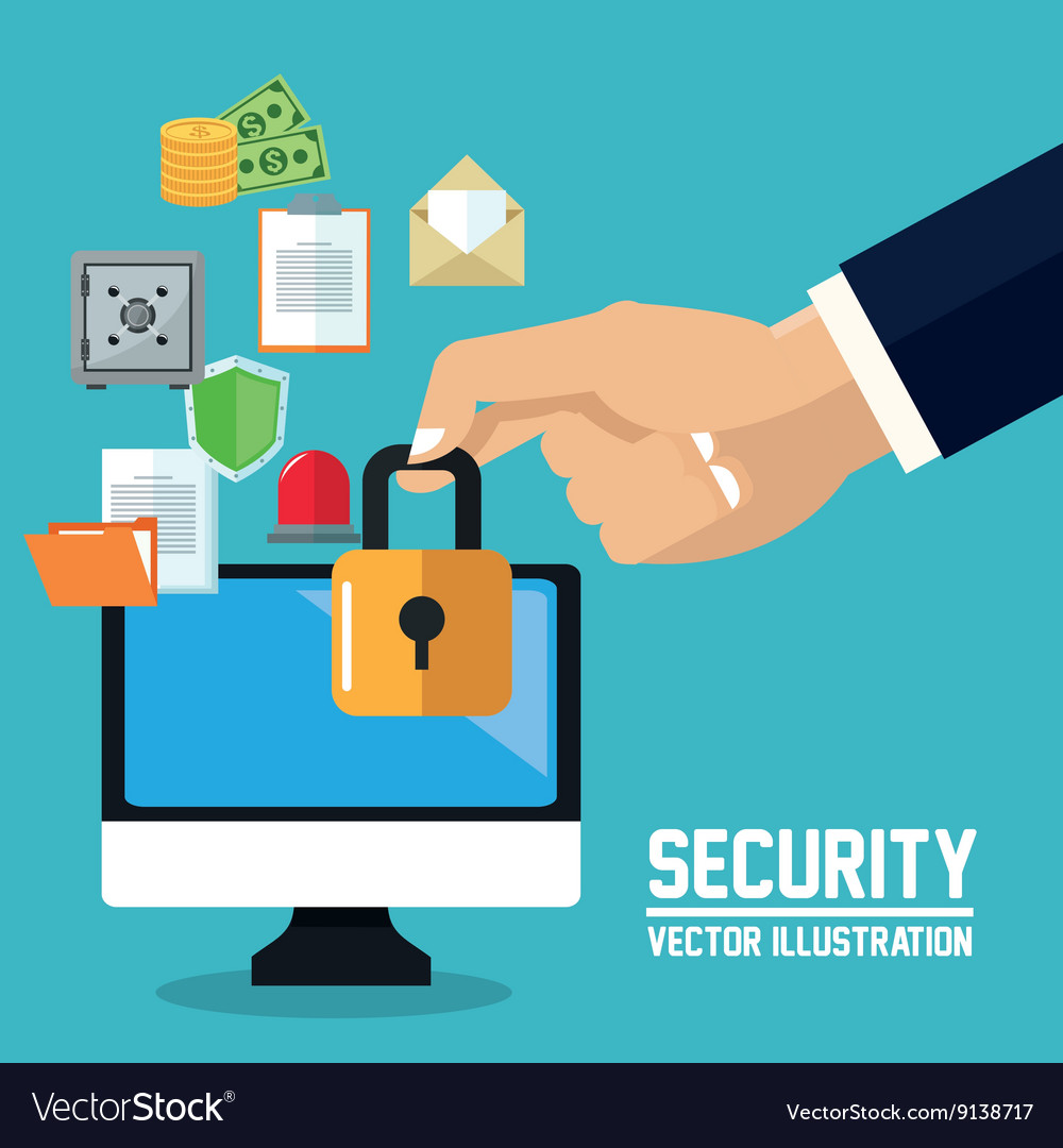 Internet security design system icon colorful