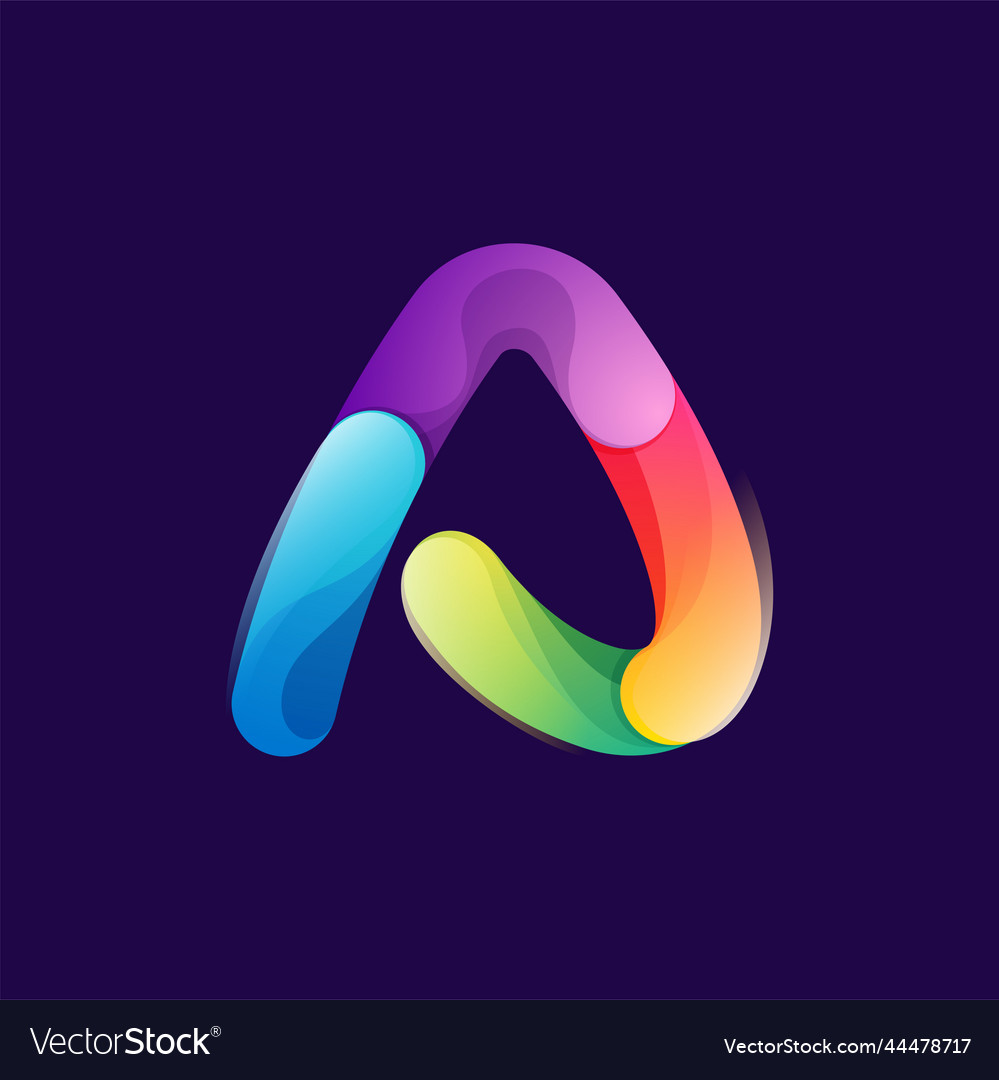 Letter a logo made of overlapping colorful lines Vector Image