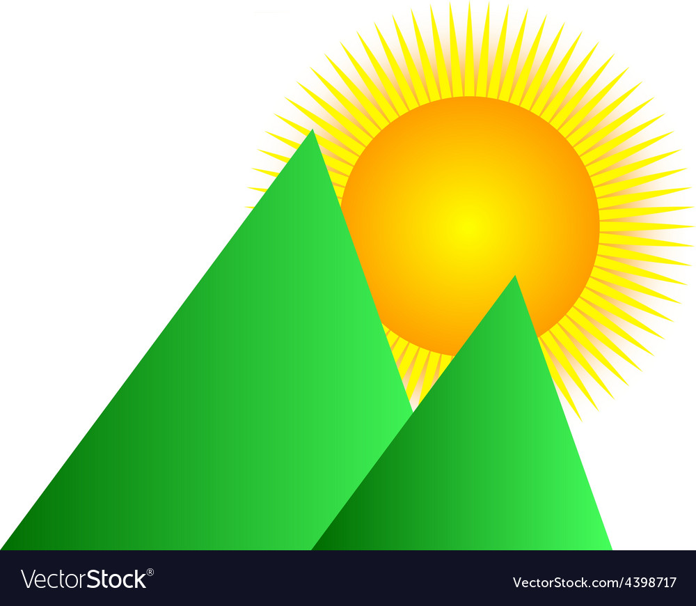 Mountain sunrise logo Royalty Free Vector Image