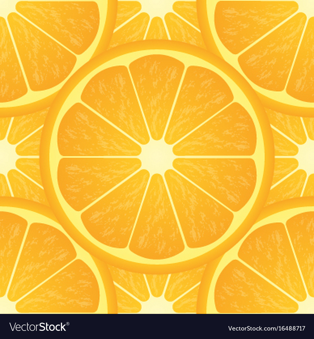Orange citrus fruit healthy vegan food seamless Vector Image
