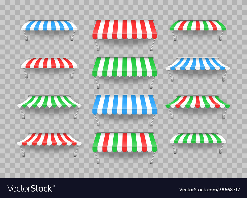 Outdoor awning canopy for cafe shop window vector image Outdoor awning canopy for cafe shop window