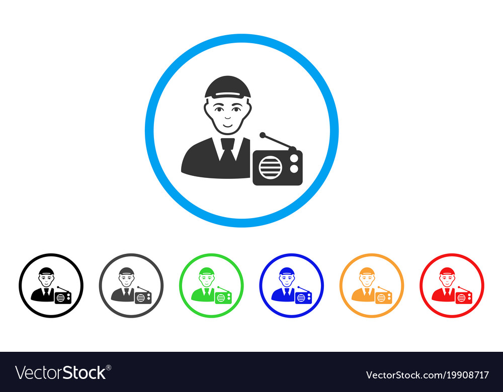 Radio listener rounded icon