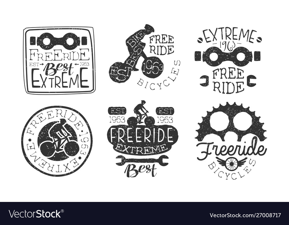 Retro Freeride Bicycle Labels
