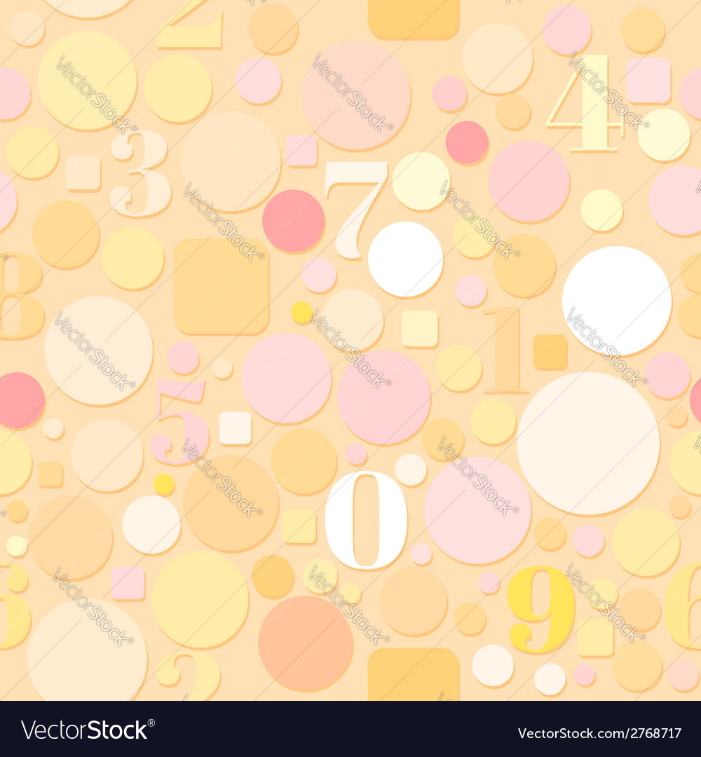 Seamless pattern with numbers and circles