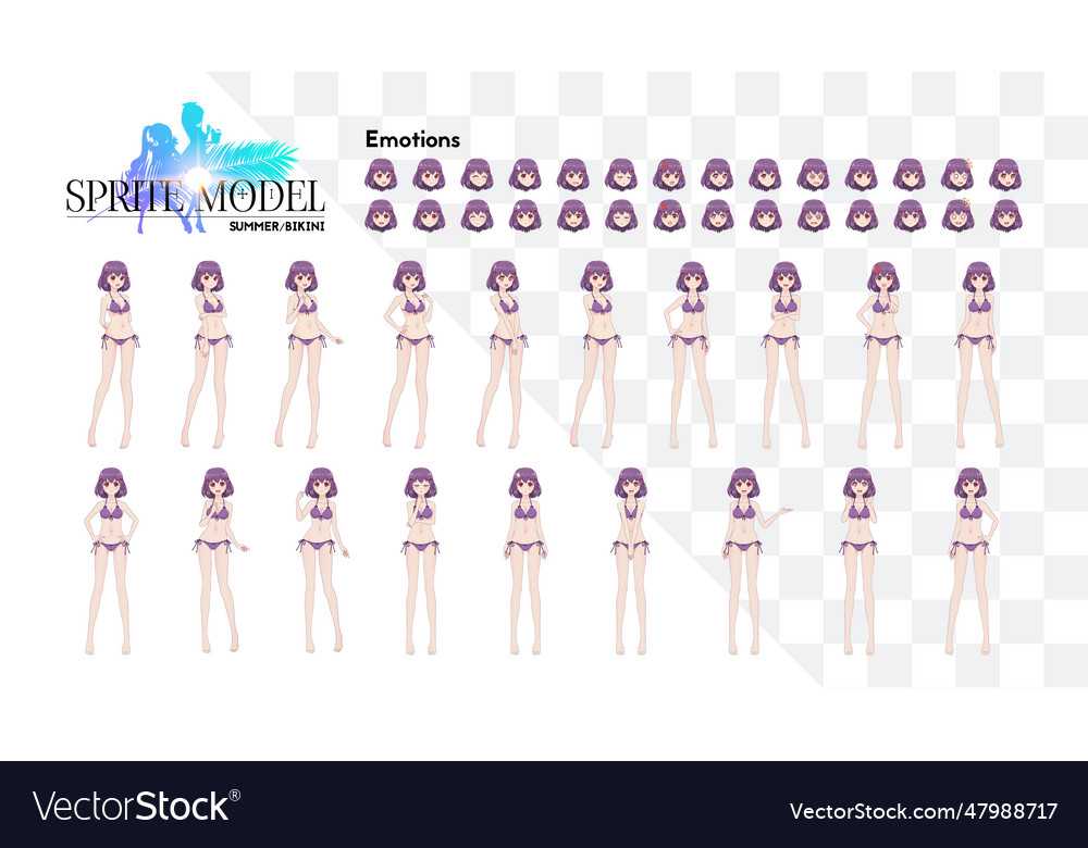 Sprite full length character for game visual