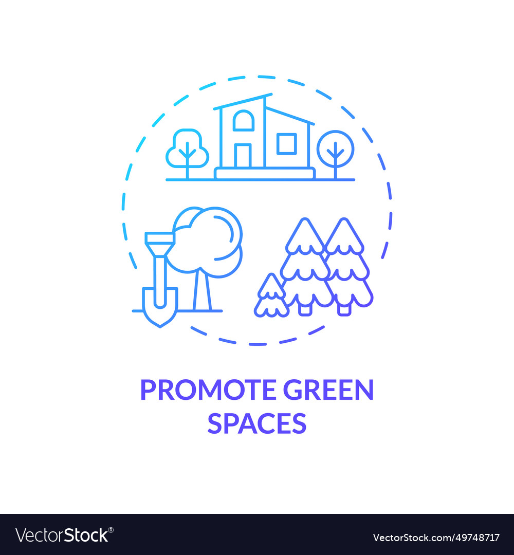 Thin line simple gradient promote green spaces vector image Thin line simple gradient promote green spaces