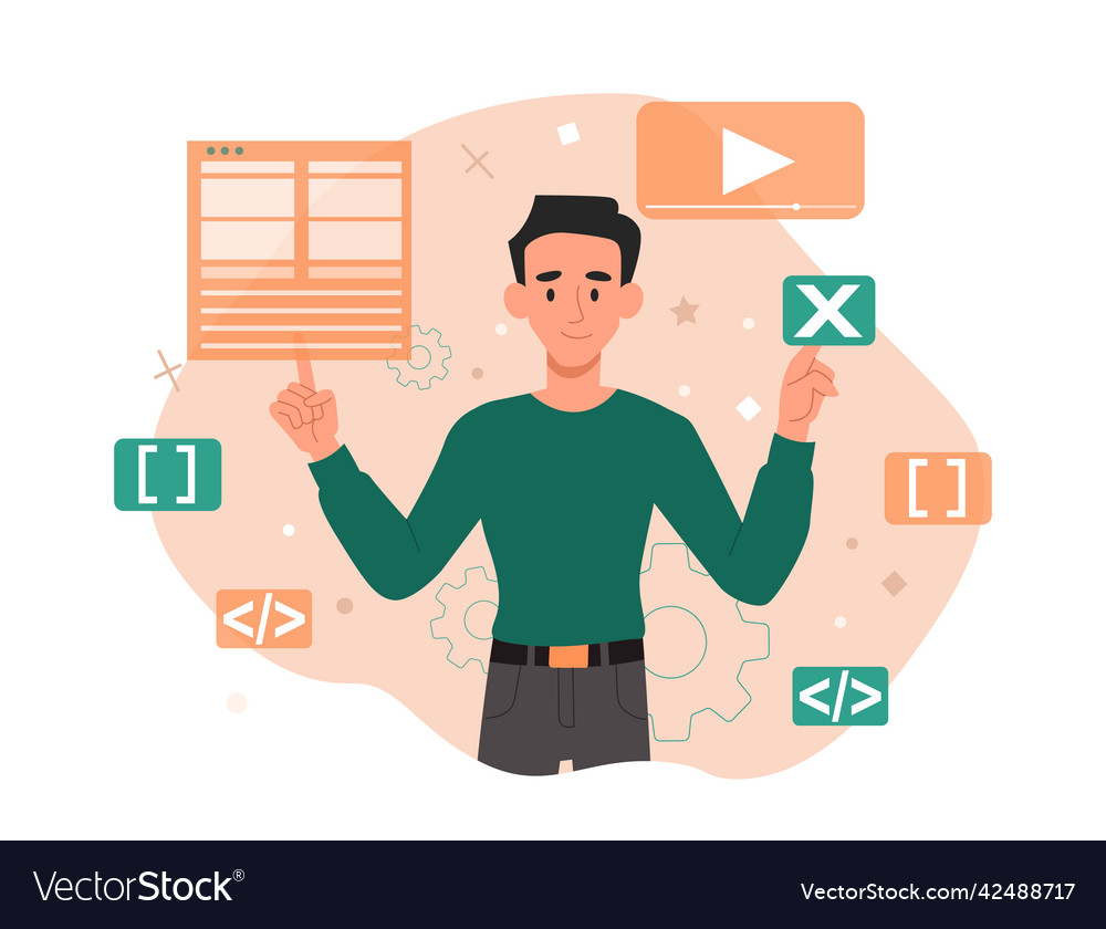 Web development concept vector image Web development concept