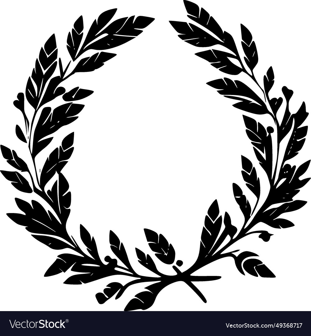 Wreath - black and white Royalty Free Vector Image
