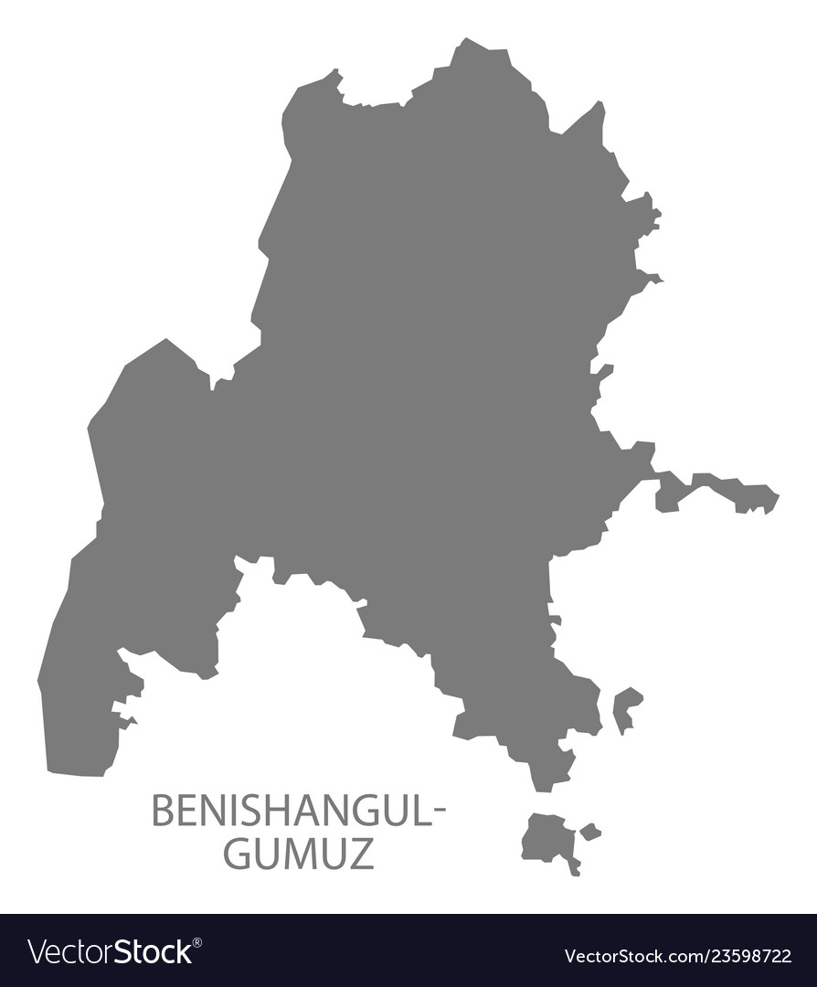 Benishangul-gumuz ethiopia Karte grau