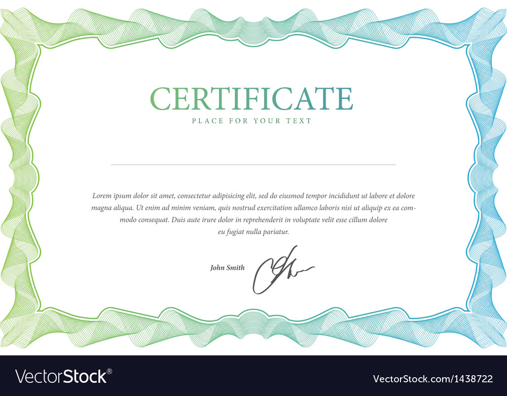 Certificate template that is used in currency Vector Image