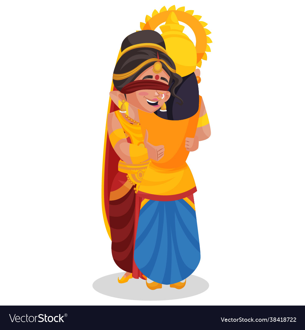 Gandhari cartoon character Royalty Free Vector Image