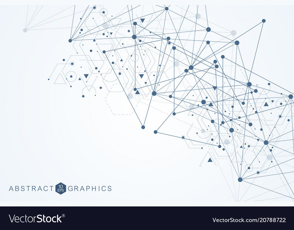 Geometric abstract background with connected line