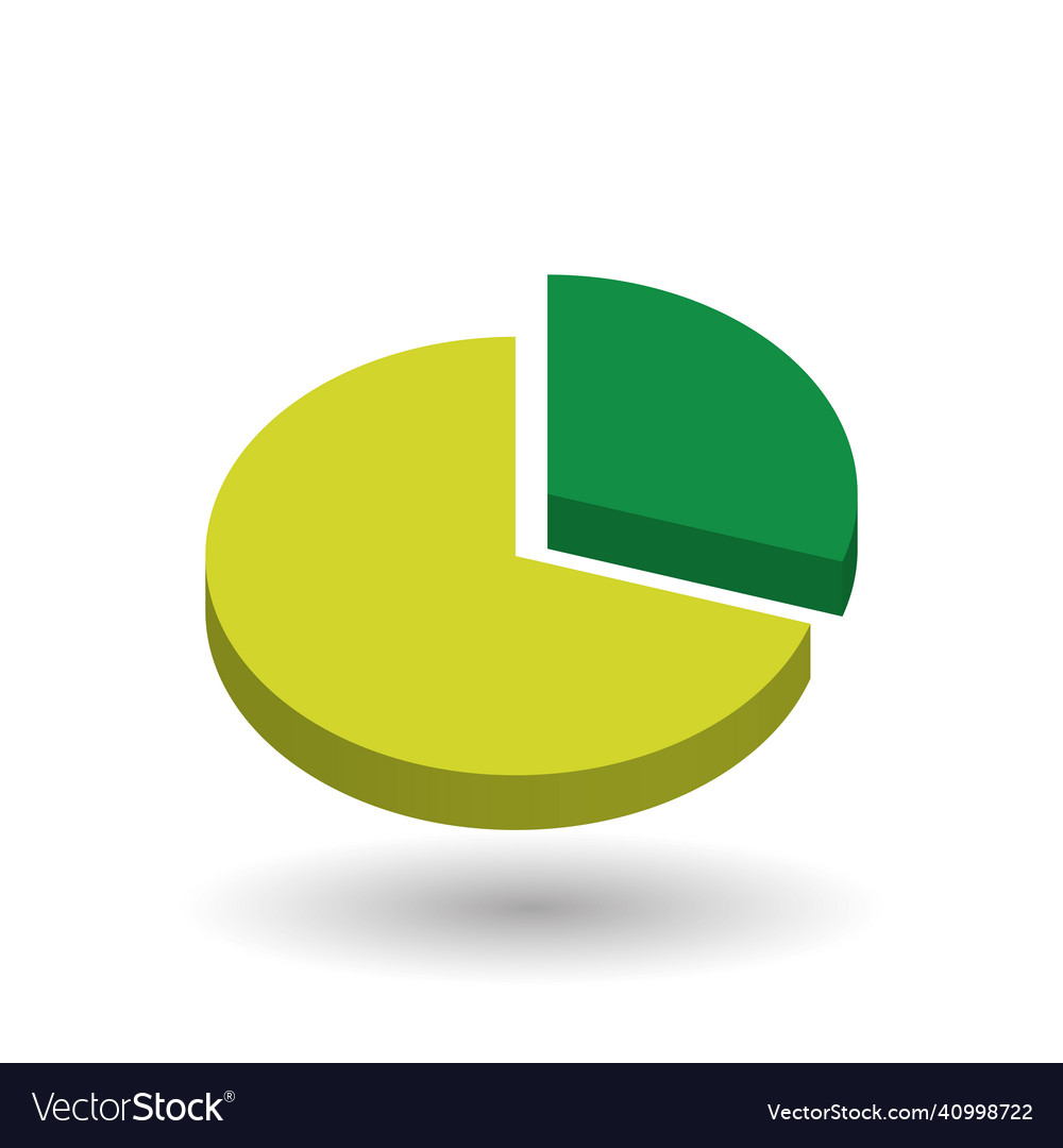 Green pie chart design element vector image Green pie chart design element