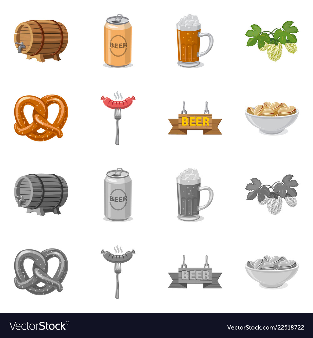 Isolated object of pub and bar icon collection vector image Isolated object of pub and bar icon collection