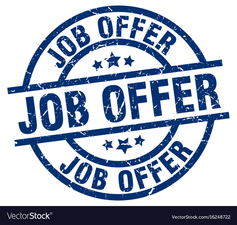 Job offer blue round grunge stamp Royalty Free Vector Image