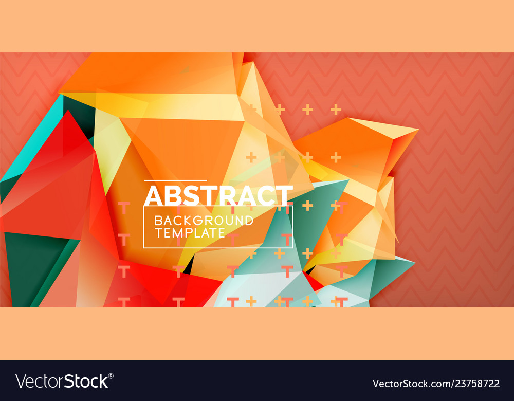 Low poly design 3d triangular shape background vector image Low poly design 3d triangular shape background