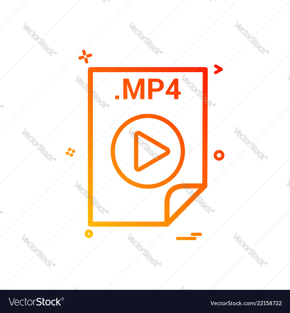 Mp4 application download file files format icon vector image Mp4 application download file files format icon