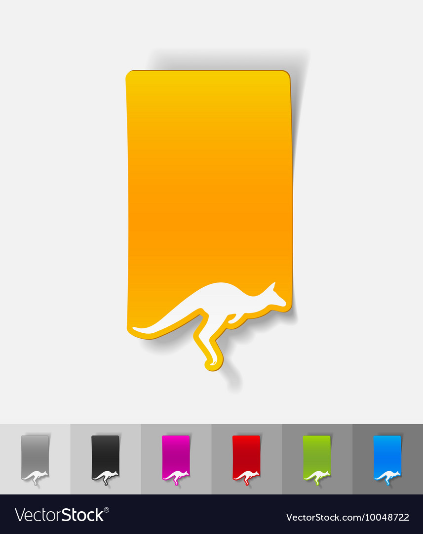 Realistic design element kangaroo