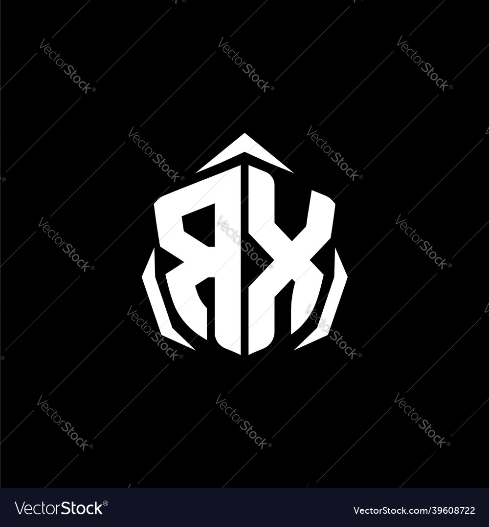 Rx monogram shield shape style Vector Image Rx monogram shield shape style
