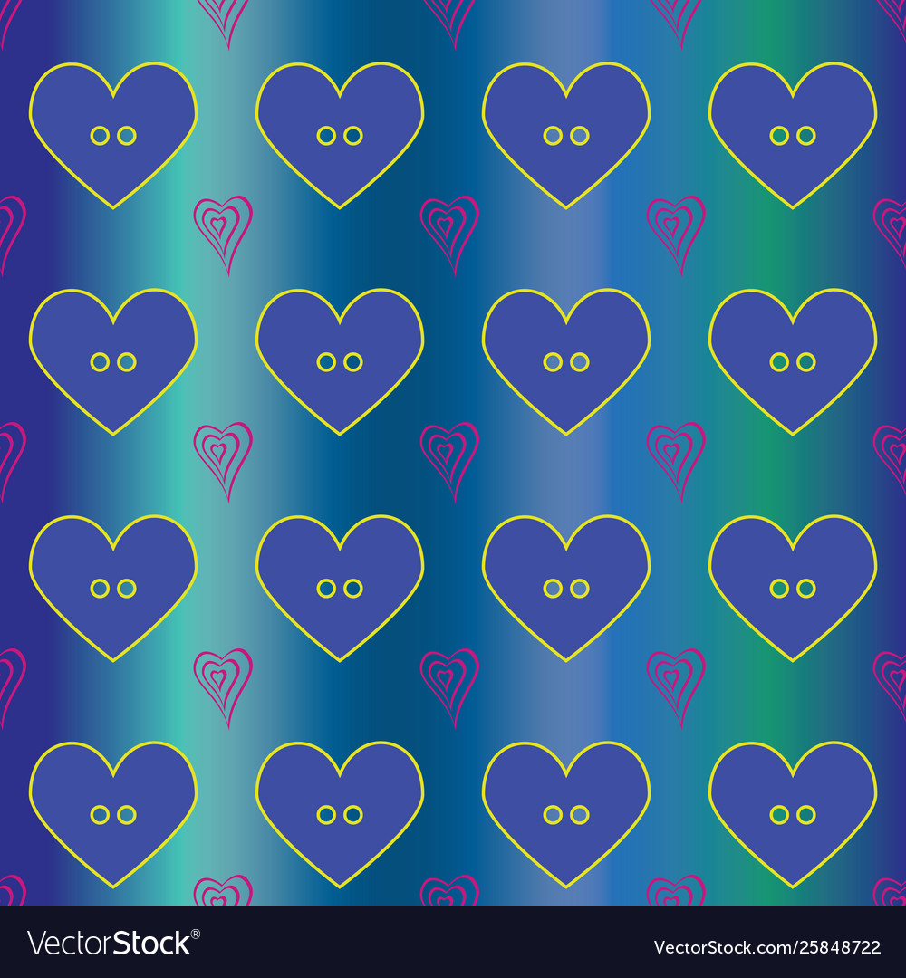 Seamless abstract retro pattern button hearts vector image Seamless abstract retro pattern button hearts