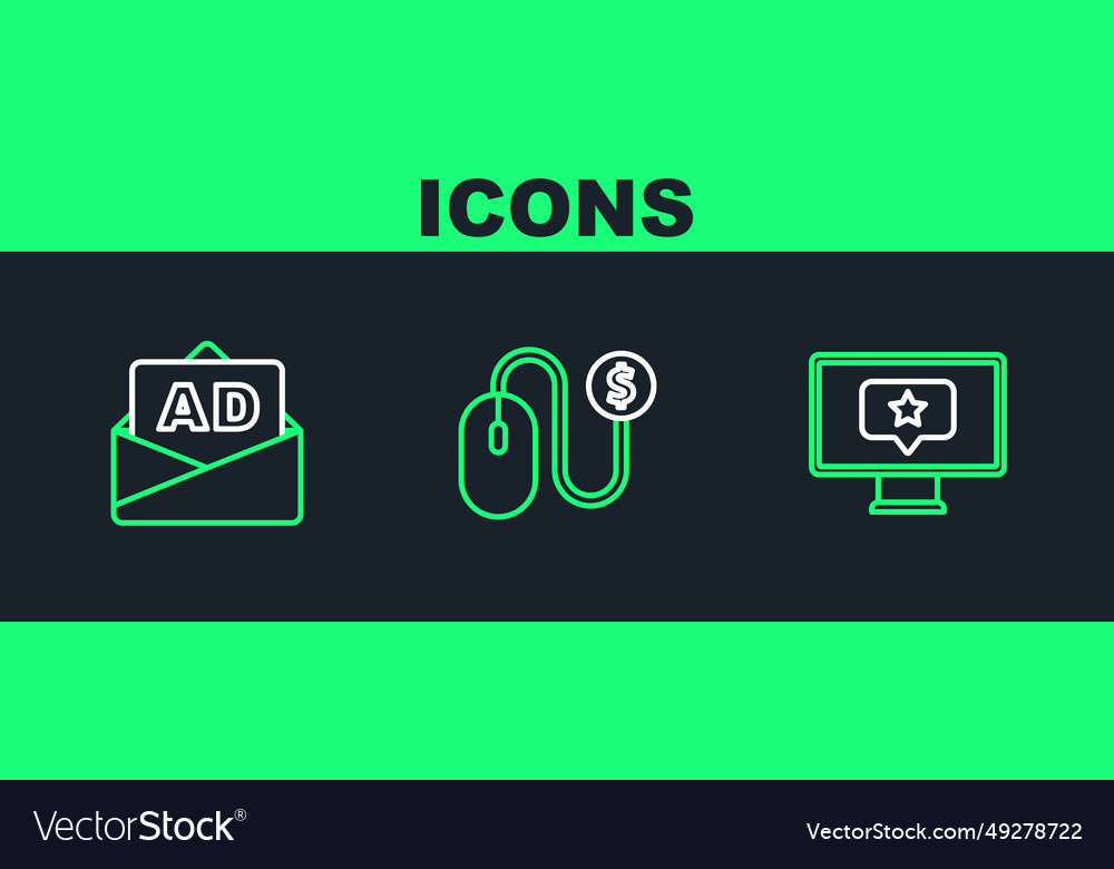 Linienmonitor mit Sternwerbung und Symbol vector image Linienmonitor mit Sternwerbung und Symbol