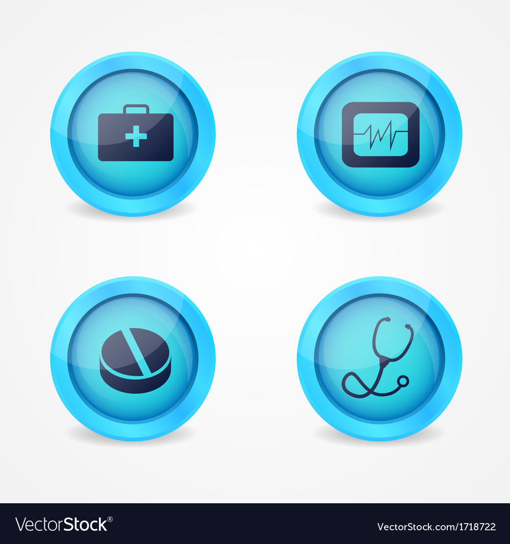 Set of medical icons on white background