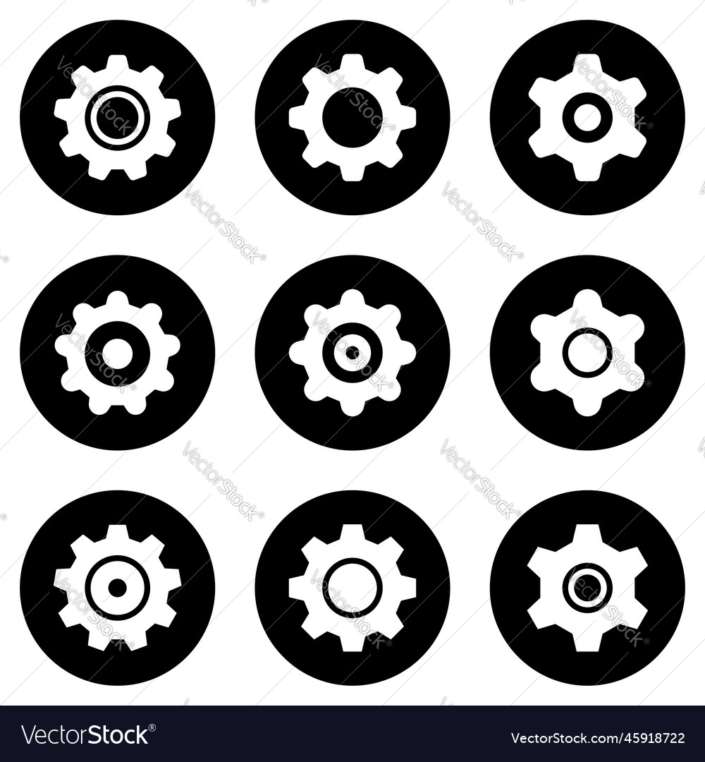 Set of simple icons on a theme settings design vector image Set of simple icons on a theme settings design