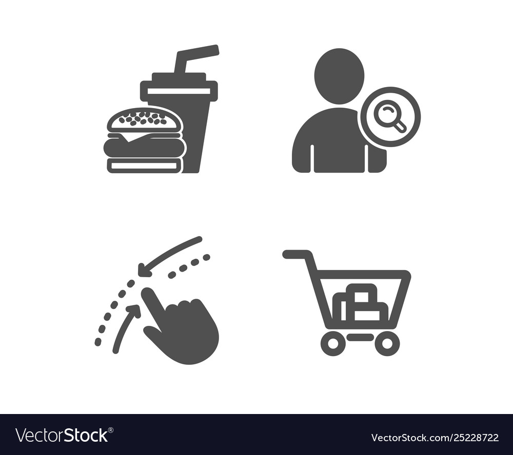Swipe up find user and hamburger icons internet