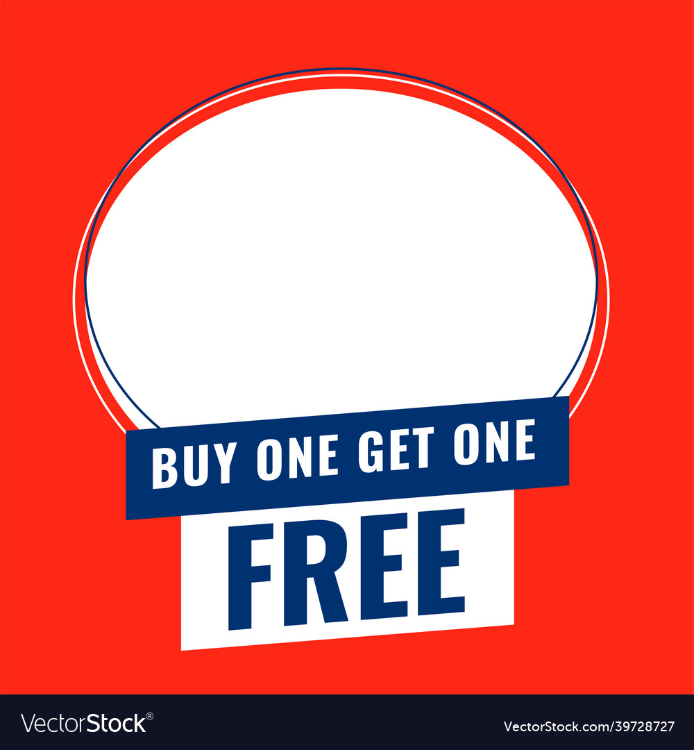 Buy One Get Free Banner With Space To Add Vector Image Buy One Get Free Banner With Space To Add Vector Image
