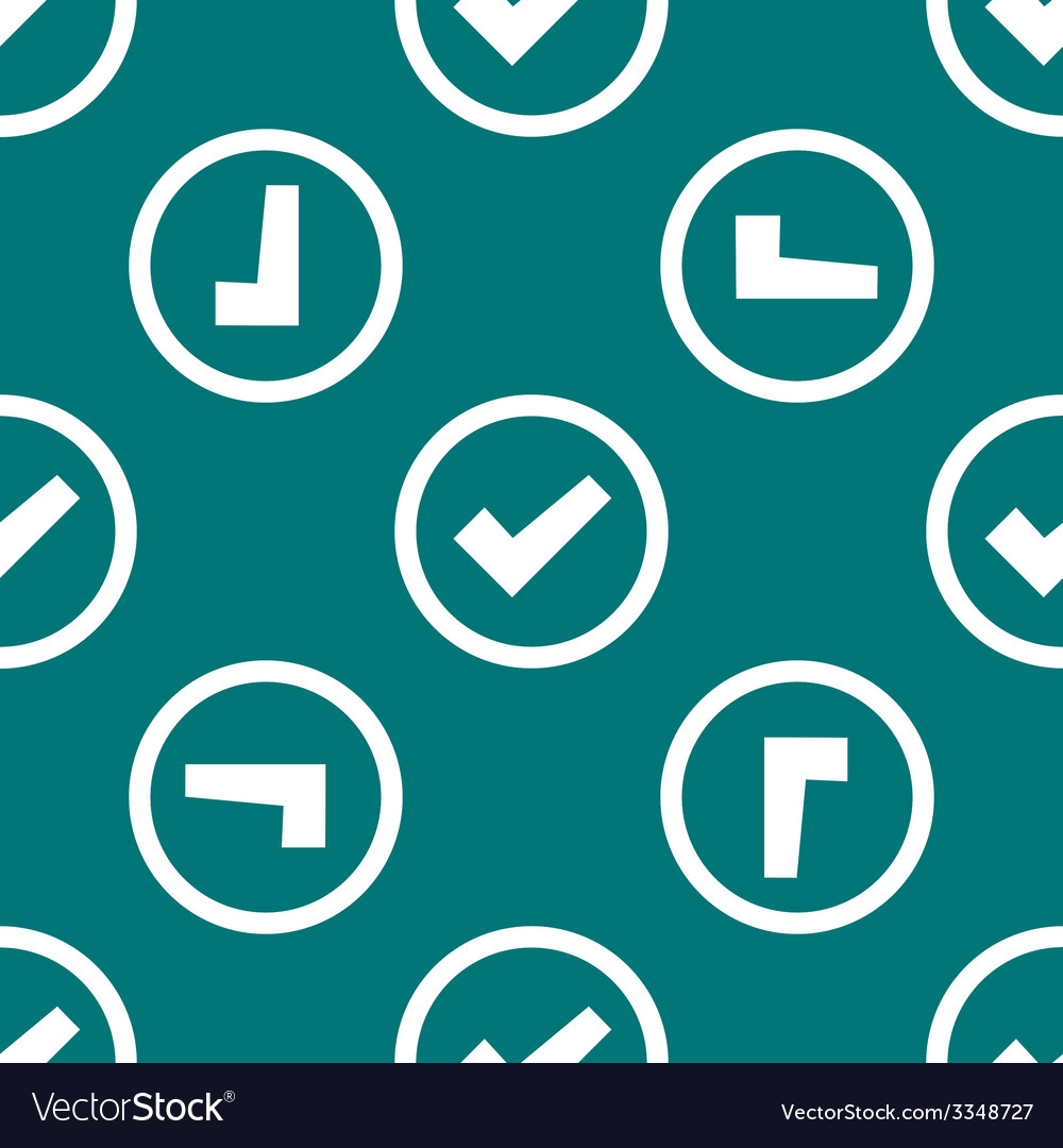 Check mark web icon flat design seamless pattern