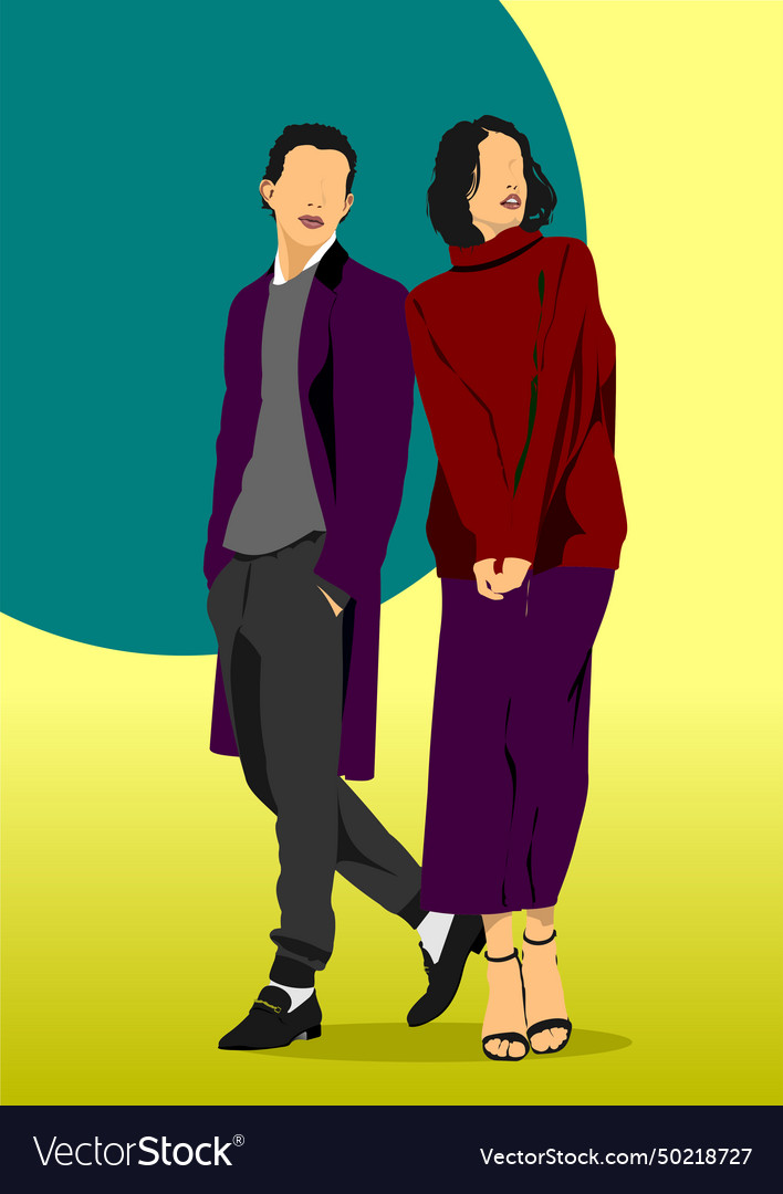 Couple fashion people 3d