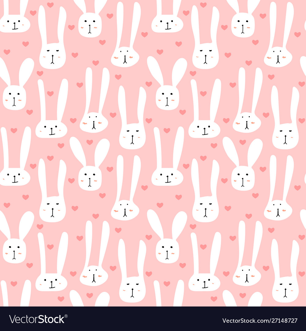 Cute bunny seamless pattern background Royalty Free Vector