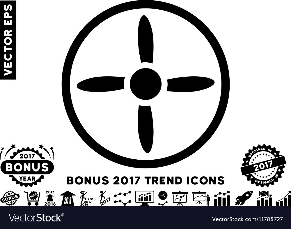 Drone screw flat icon with 2017 bonus trend